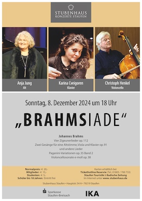 “Brahmsiade“ - Lieder, Kammermusik und Klaviermusik von Johannes Brahms