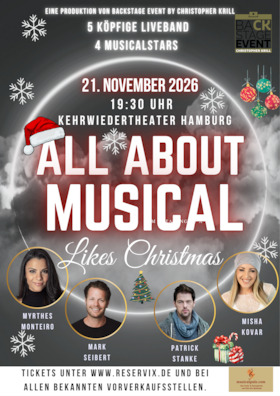 Bild: All About Musical - Likes Christmas - mit Mark Seibert, Patrick Stanke, Mythres Monteiro und Misha Kovar