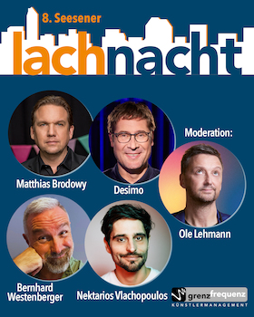 Bild: 8. Seesener Lachnacht - Ole Lehmann, Matthias Brodowy, Desimo, Bernhard Westenberger und  Nektarios Vlachopoulos