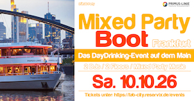 Bild: Mixed Party Boot Frankfurt - Das DayDrinking Event auf dem Main