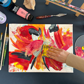 Bild: Abstrakte Malerei mit Spachteltechnik und Strukturmalerei - Kreativ-Kurs