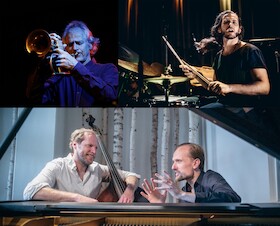 Bild: Melodic Lifetime feat. Markus Stockhausen - Tomasz Kowalczyk (Piano), Felix Behrendt (Kontrabass), Bodek Janke (Schlagzeug) und 