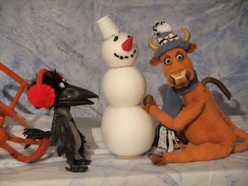 Bild: Mama Muh im Schnee