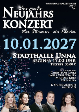 Bild: Das große Neujahrskonzert - Vier Stimmen - ein Klavier