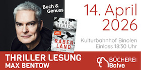 Bild: Max Bentow liest im Bahnhof Binolen - Gänsehaut trifft Fingerfood an einem besonderen Ort