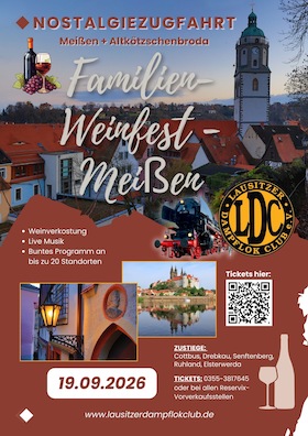 Bild: Dampf + Wein -„Familien-Weinfest“-  in Meißen + Altkötzschenbroda