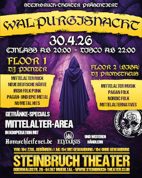 Bild: Walpurgisnacht 2026 - Mittelalter-Markt ab 20 Uhr, Disco ab 22 Uhr