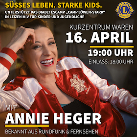 Bild: Benefizabend mit ANNIE HEGER - Benefizveranstaltung für das Diabetescamp „Camp Löwen-stark“