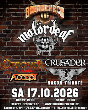Bild: Oppower (Accept Tribute) - Crusader (Saxon Tribute) - Motördeaf (Motörhead Tribute) - Motörhead Saxon Accept Tribute