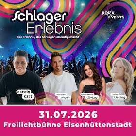 Bild: SchlagerErlebnis 2026 - mit Kerstin Ott, Norman Langen, Sonia Liebing und weiteren