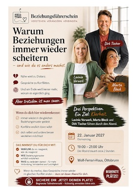 Bild: Beziehungsführerschein - Warum Beziehungen immer wieder scheitern - und wie du es anders machst