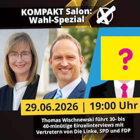 Bild: KOMPAKT Salon: Wahl-Spezial mit Vertretern von Die Linke, SPD und FDP | Magdeburg | machwerk