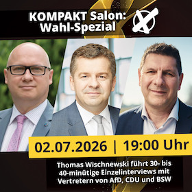 Bild: KOMPAKT Salon: Wahl-Spezial mit Vertretern von AfD, CDU und BSW | machwerk