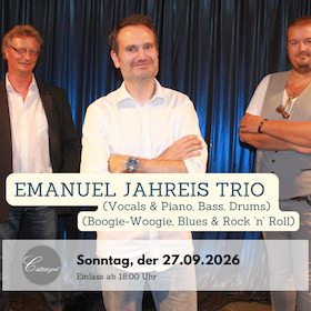 Bild: EMANUEL JAHREIS TRIO (Vocals & Piano, Bass, Drums) - Boogie-Woogie, Blues & Rock 'n' Roll