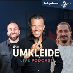 Bild: die UMKLEIDE Live. Podcast. - Zwei Gäste. Zwei Welten.
