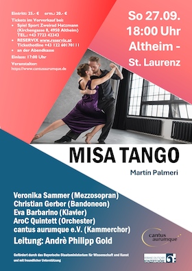 Bild: MISA TANGO - Martìn Palmeri - cantus aurumque