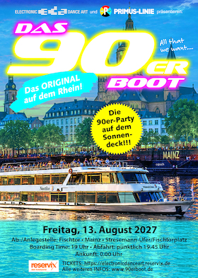 Bild: DAS 90erBOOT auf dem Rhein - auf dem Rhein ab Mainz am Rhein