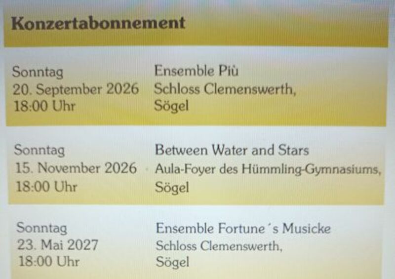 Konzertabonnement 2026/27
