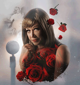 Bild: Für mich soll´s rote Rosen regnen - Ein Portrait v. Hildegard Knef / Buch  v. J. E. Lyons / Musik v. W. W. Murta
