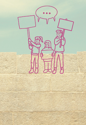 Bild: hier kommt keine_r durch - koproduktion des tfn mit dem theater karo acht