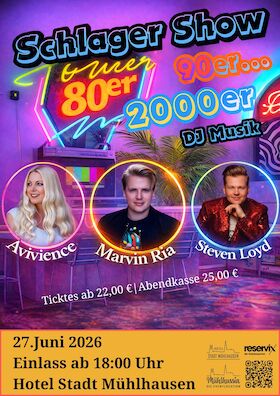 Schlager Show - Live Performance und DJ 80er/90er/2000er