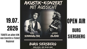 Bild: Josh Island & Kai Sonnhalter - Akustik Konzert mit Aussicht Open Air auf der Burg Siersberg