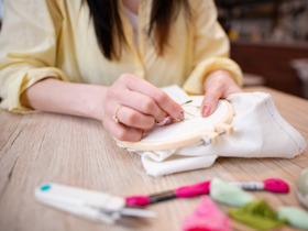 Bild: Sticken Blumenkranz