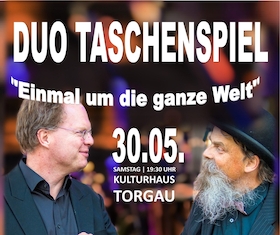 Bild: Duo Taschenspiel - „Einmal um die ganze Welt – Musik für Fagott und Schlaginstrumente“