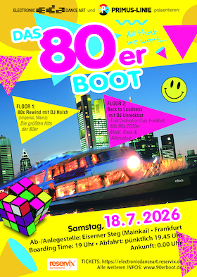 Bild: DAS 80erBOOT (Deine 80erParty auf dem Main) - & Back to the Loudness (80s/90s/2000er Metal, Rock & Alternativ)