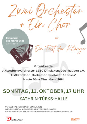 Bild: Zwei Orchester + Ein Chor = Ein Fest der Klänge - Die Instrumente der Jahre 2025 und 2026 treffen sich